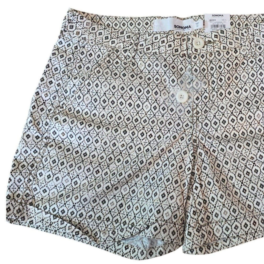 Sonoma Diamond Print Casual Shorts nwt mid rise Size‎ 10